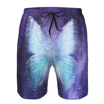 Мужской пляжный короткий быстросохнущий купальный костюм Galaxy Stars Butterfly Swimwear, шорты для купания
