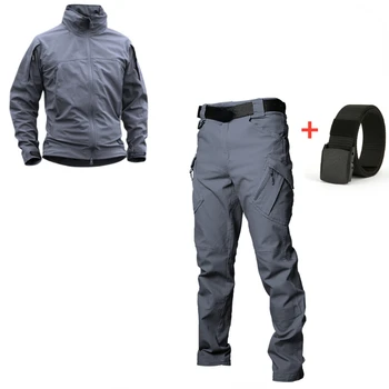 Весенне-осенние тактические брюки IX9, мужские тактические брюки с несколькими карманами, уличная рабочая одежда с прямым стволом, куртка Soft Shell Charge, походная куртка