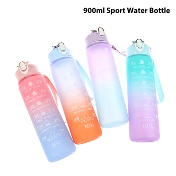 900 МЛ Спортивная бутылка для воды Герметичные Бутылки для питья Портативная бутылка для воды для путешествий на открытом воздухе Кувшины для фитнеса в тренажерном зале