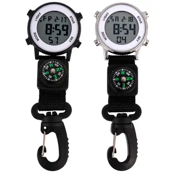 Цифровые часы с клипсой, водонепроницаемые цифровые часы с карабином, рюкзачные цифровые часы с клипсой, отображающие время, дату и