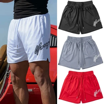 Мужские повседневные шорты Летние сетчатые шорты для бега и фитнеса, Быстросохнущие мужские Свободные баскетбольные тренировочные брюки, пляжные брюки