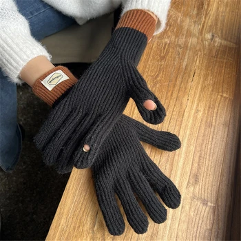 Перчатки Теплые и прочные, прочные Зимние Модные велосипедные перчатки, Мягкие и удобные, долговечные Зимние перчатки с алфавитом первой необходимости