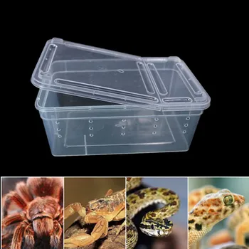 Большой Террариум Коробка Для Кормления Рептилий с Чашей Клетка Для Обитания Ящериц Пауков Контейнер Для Вылупления Прозрачного Портативного Пластикового Домика Для Домашних Животных