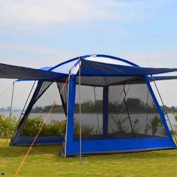 Сверхбольшая Складная Портативная Водонепроницаемая Ветрозащитная палатка для кемпинга на 4-6 человек, Большая Беседка, Навес от солнца, Barraca Camping Carpas De