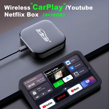 MMB CarPlay Ai TV Box Andriod 11 Беспроводной CarPlay Netflix Youtube Android Box Автомобильный Мультимедийный Видеоплеер 4G + 16G HDMI Для Audi