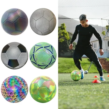 Светящийся Футбольный мяч Размер Футбольного мяча 5 Светоотражающий Стандартный Голографический Спортивный Развлекательный Тренировочный Инвентарь