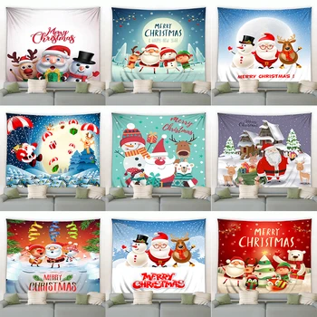 Милый Снеговик, Лось, Мультфильм Санта-Клаус, Веселого Рождества, Настенный Праздничный Новогодний Дом, Гостиная, Спальня, Декоративный Гобелен