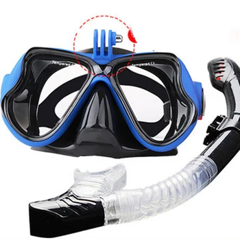 Камера для подводного плавания с маской для подводного плавания с защитой от запотевания, очки для плавания из закаленного стекла с трубкой, снаряжение для подводного плавания с трубкой