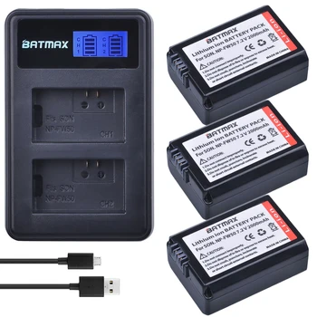 Batmax 2000 мАч NP-FW50 NPFW50 Батарея + ЖК-дисплей Двойной USB Зарядное Устройство для Sony NEX-7 NEX-5N NEX-5R NEX-F3 NEX-3D Alpha a5000 a6000 ZV-E10