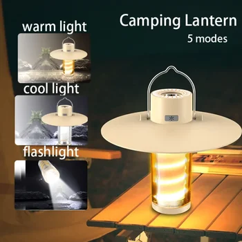 Портативный фонарь для палатки, походная лампа, зарядка через USB, Многофункциональный маяк, светодиодная походная лампа, перезаряжаемый светильник для пеших прогулок
