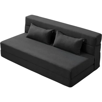 Раскладной диван-кровать Memory Foam с 2 Подушками - Раскладной матрас для сна и Раскладной диван, Кресло-футон Для Гостей Bede, Темно-серый