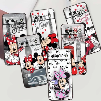 Чехол для телефона Disney Art Mickey Minnie Для Google Pixel 8 7A 7 6 Pro 6A 5A 5 4 4A XL 5G Soft Fundas Coque Capa Черный Чехол