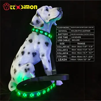 USB Перезаряжаемый светящийся светодиодный Ошейник для домашних собак и поводок ночной безопасности ПВХ 15 Режимов Мигающие Светящиеся ожерелья для собак