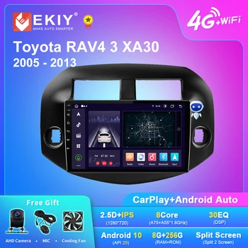 EKIY X7 Автомагнитола для Toyota RAV4 3 XA30 2005-2013 Стерео Мультимедийный Видеоплеер Навигация Android BT No 2 Din DVD Головное устройство