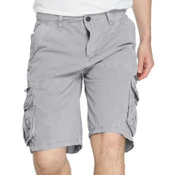 Мужские летние Свободные шорты европейского размера с множеством карманов, пятиточечные шорты