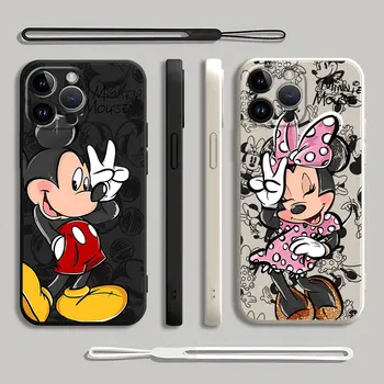 Чехол для телефона Disney Mickey Minnie для Xiaomi Redmi Note 12S 11S 9 10 Pro 5G 7 10T 8 9T 11 Pro 12 10 9S Роскошный Квадратный Жидкий Чехол