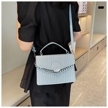 Женская сумочка на цепочке, высококачественная модная маленькая квадратная сумка из искусственной кожи, взрывная сумка через плечо, кошелек через плечо, сумочки-портмоне