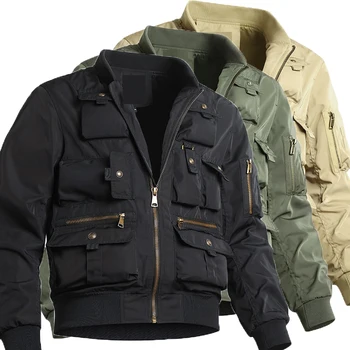 Военная куртка-бомбер, мужские осенние повседневные куртки пилотов с несколькими карманами, мужские армейские грузовые куртки, мужские бейсбольные куртки, ветровка 4XL