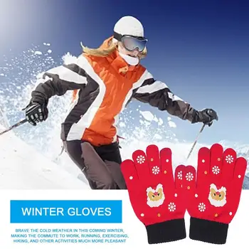 Вязаные перчатки с сенсорным экраном, шерстяные теплые и морозостойкие утолщенные перчатки, аксессуары для зимних тепловых костюмов, подарочные варежки Для взрослых и детей
