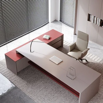 Стол босса, офисный стол, сочетание минималистичного современного президентского стола и стула, большой классный стол, стол менеджера