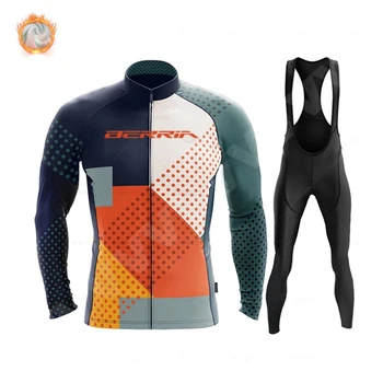 Зимний комплект велосипедной майки Berria MTB Униформа Нагрудник для верховой езды Рубашка для шоссейного велосипеда Термо Флисовая Велосипедная одежда Велосипедная одежда