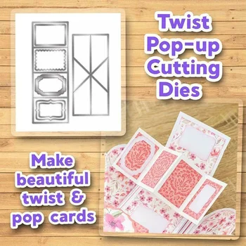 Набор штампов для вырезания карточек Twist & Pop Металлическая режущая матрица для шаблона для изготовления подарочных карточек в стиле скрапбукинга 