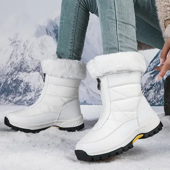 Зимние ботинки COVOYYAR, женские уличные водонепроницаемые нескользящие меховые ботинки из толстого плюша, модная женская обувь WBS4249