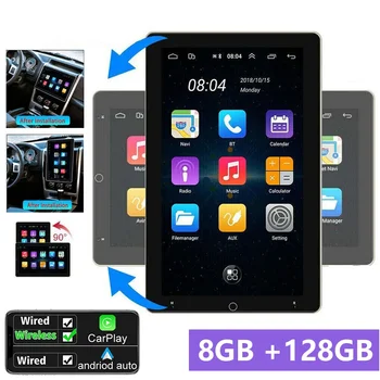 4G Carplay 10,1-дюймовый Универсальный автомобильный радиоприемник с автоматическим вращением 2 Din Android Auto Multimedia Player GPS Navi Automotive Stereo BT