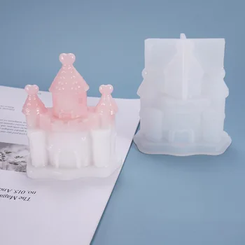 3D Стерео замок Силиконовая форма DIY Ручной работы Кристалл Эпоксидная форма для украшения стола Форма для мыла Инструмент для изготовления поделок