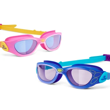 Детские очки для плавания HD, водонепроницаемые, противотуманные, в большой оправе, для защиты от ультрафиолета, для занятий водными видами спорта для детей 3-12 лет