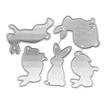 Пасхальные кролики Трафарет для резки металла, альбом для скрапбукинга, форма для бумажных открыток, сделай сам