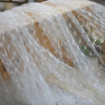 нерастягивающаяся белая ткань в черный горошек шириной 150 см, кружевная ткань для свадебного украшения одежды своими руками