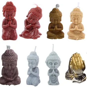 3D Будда, силиконовая форма для свечей, Украшение формы, Силиконовые формы для свечей, Восковая смола, Гипсовые поделки, изготовление буддийских украшений