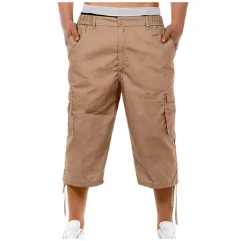 Мужские спортивные брюки с эластичным поясом, свободные Широкие брюки длиной до колен, дышащие спортивные шорты для бега трусцой, повседневные летние шорты