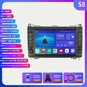 8-дюймовый Автомобильный Радиоприемник для Mercedes Benz B200 W169 W245 W639 Viano Sprinter W906 Android Авто Стерео Мультимедийный Плеер GPS Головное Устройство