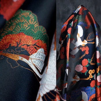 Жаккардовая ткань, окрашенная пряжей, Chinoiserie Winter Hanfu, Дизайнерская одежда оптом для самостоятельного шитья из чистого полиэстера