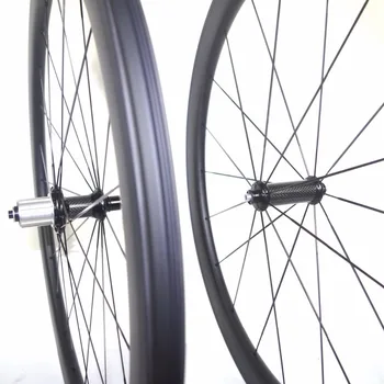 Колеса для шоссейного велосипеда без спиц 38 мм, 50 мм, 60 мм Колесная пара из углеродного волокна, бескамерные карбоновые дорожные колеса u-образной формы