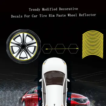 Модные Модифицированные декоративные наклейки для автомобильных шин, наклеенные на обод, Отражатели колес, изысканный дизайн, долговечность.