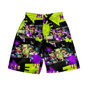 Splatoon 3 Merch Летние женские / Мужские уличные шорты с эластичной талией, пляжные шорты Kawaii, Новая игра, брюки Splatoon3