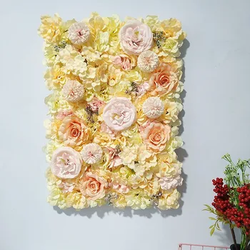 Новые свадебные принадлежности фоновое украшение отеля Роза пион гортензия шелковый цветок пластиковая сетка ряд имитация цветочной стены цветок
