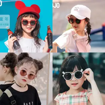 Модные Летние очки в круглой оправе 2023, солнцезащитные очки, Портативные Детские солнцезащитные очки для путешествий, Летние Детские солнцезащитные очки