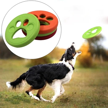 Летающий диск для собак, интерактивные резиновые игрушки для собак, мягкая плавающая игрушка-ловец собак Для дрессировки домашних животных на открытом воздухе, EVA Для чистки жевательных зубов 22 см