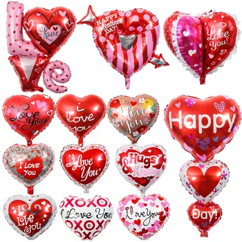 1шт Воздушный шар в форме сердца из алюминиевой пленки, надувные воздушные шары на День Святого Валентина, Свадьба, День рождения, Декор, Воздушный шар для вечеринки