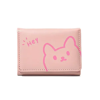 Новая корейская версия женской сумочки - милый, нежный и простой мультяшный кошелек для мелочи с тремя складками Walle