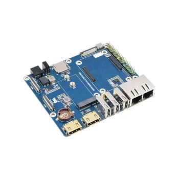 Waveshare для Raspberry Pi CM4 ETH Box Плата Расширения с Двойным Сетевым Портом Wifi6 с Корпусом для Вычислительного модуля 4 Lite /Emmc US Plug