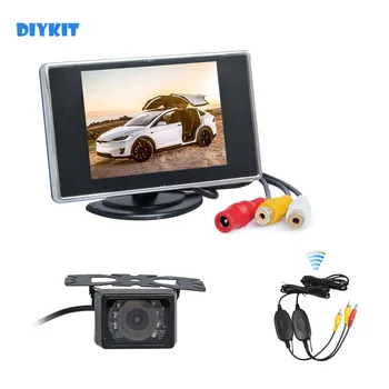 DIYKIT Беспроводной 3,5-дюймовый TFT LCD Резервный автомобильный монитор, ИК-светодиодная камера заднего вида, система помощи при парковке