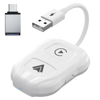 Беспроводной адаптер CarPlay 2-в-1 для Android/Apple, подключенный к беспроводному ключу CarPlay, подключаемый через USB Автомобильный адаптер