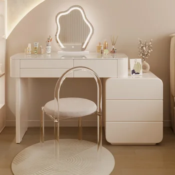 Туалетный столик HOOKI Official в кремовом стиле, Простой Современный Светлый Роскошный комод, прикроватная тумбочка, встроенная выдвижная Adv