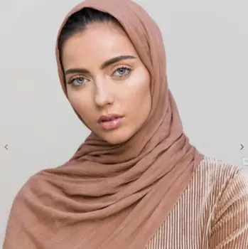 Высококачественный женский шарф из вискозы, хлопчатобумажный мусульманский хиджаб, обертывания, повязка на голову, длинные шарфы 175*75 см