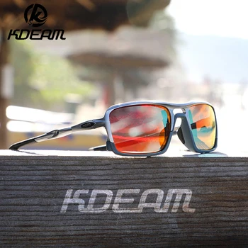 KDEAM Новые высококачественные поляризованные спортивные солнцезащитные очки в ультралегкой оправе TR90 с цветным блокирующим дизайном Наружные ослепительные солнцезащитные очки
